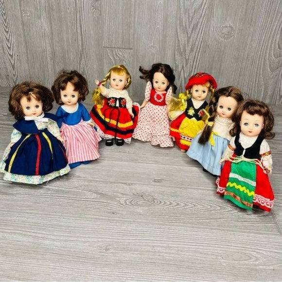 Accents Vintage Bundle Of 7 International Dolls Eyes Close Collectible Poshmark